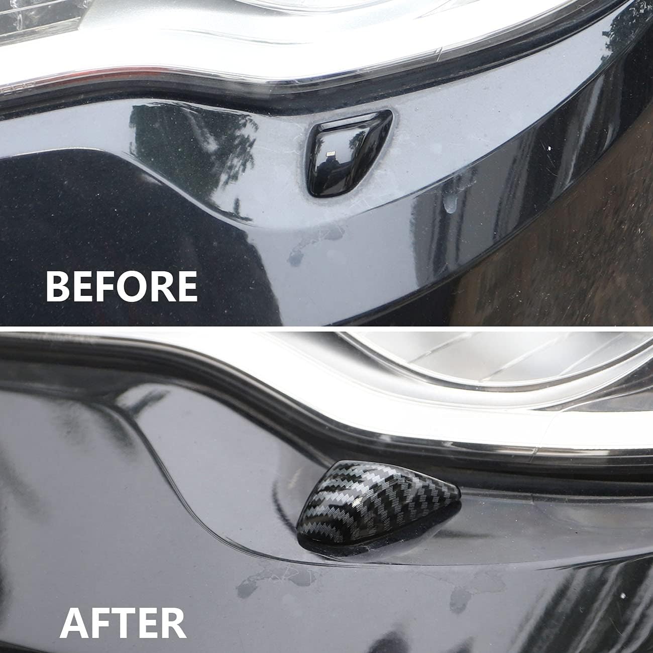 crosselec Carbon fiber headlight cleaning cover Trim for 2015-2021 Chrysler 300