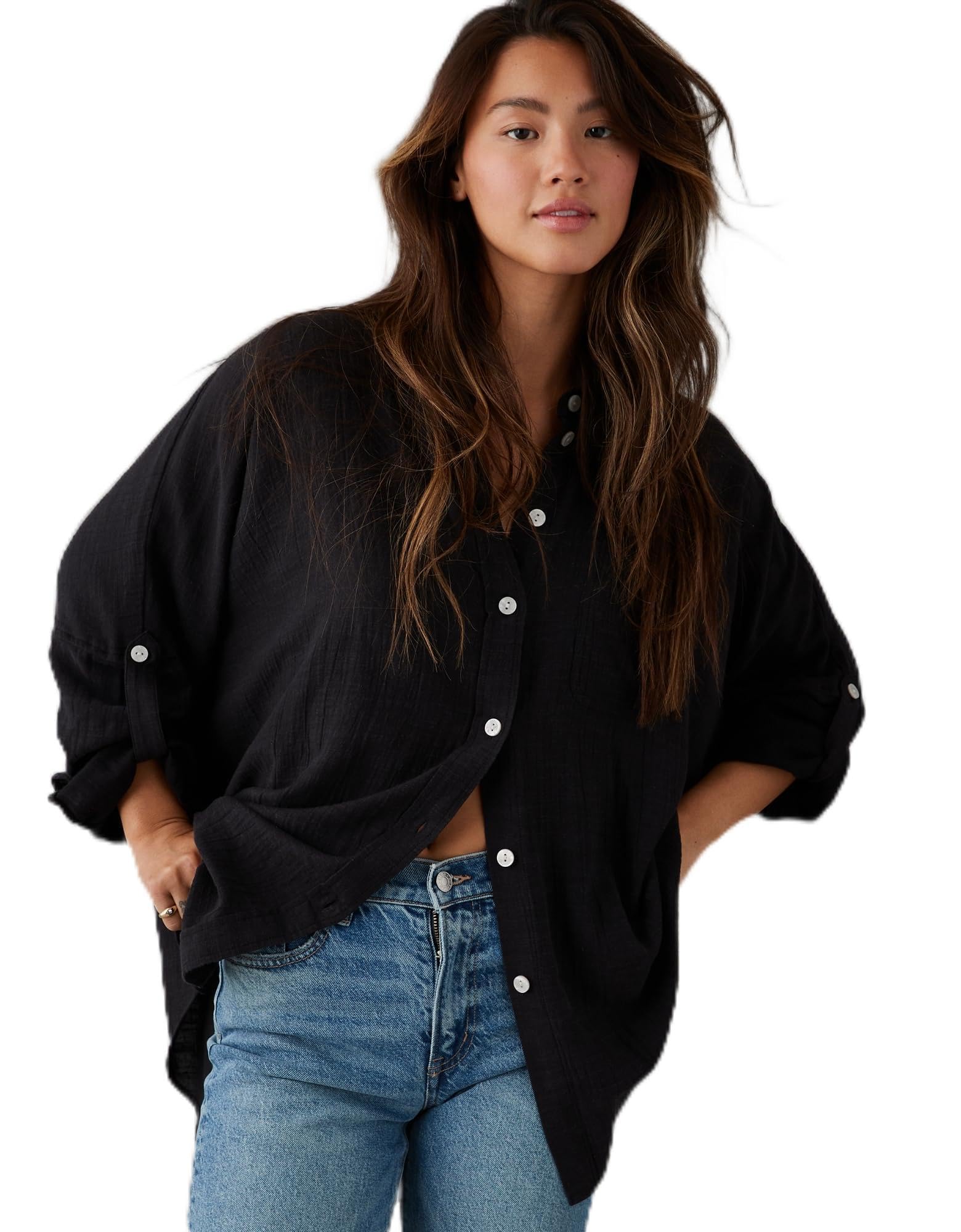 American EagleWomens Core Go Big One Pkt Shirt