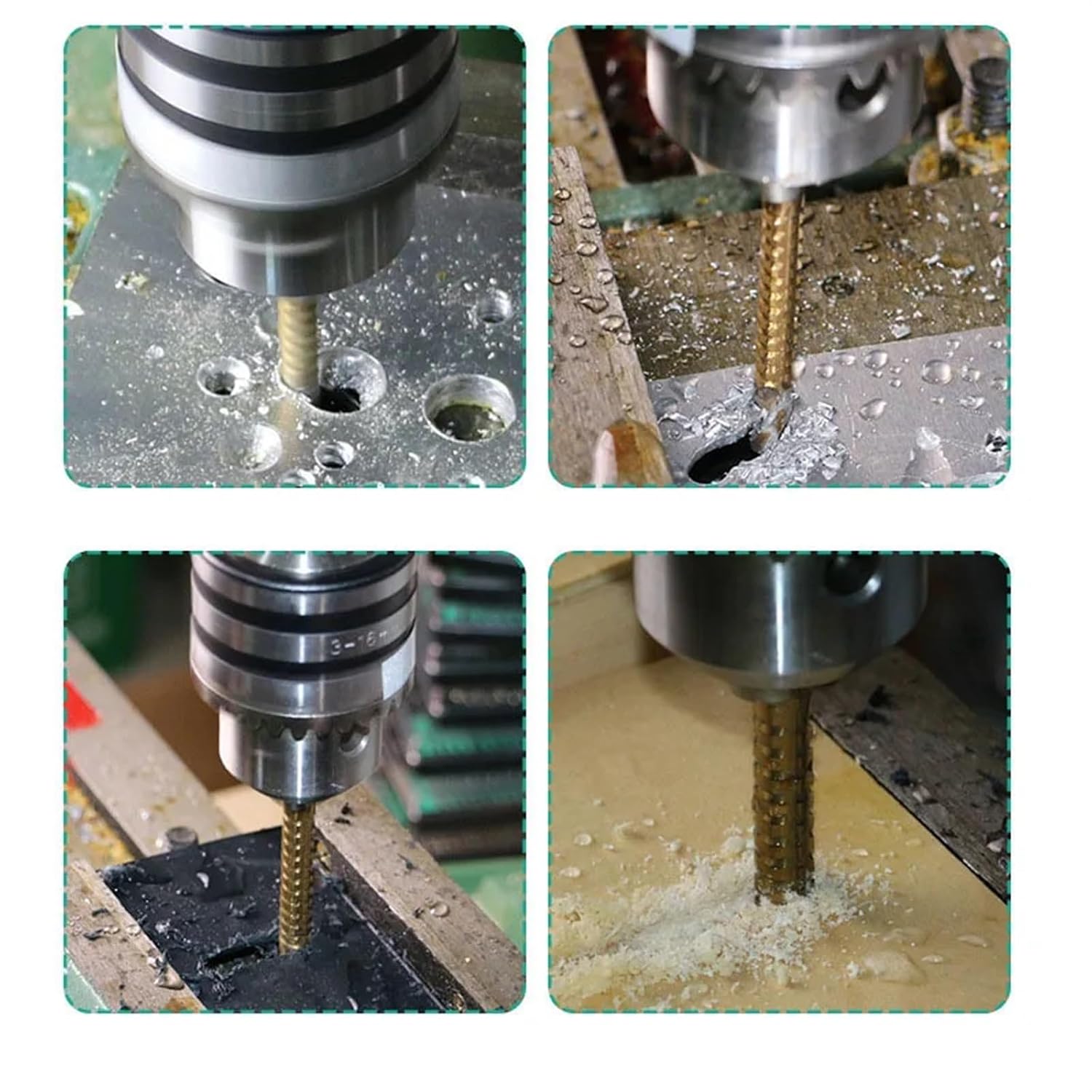 6Pcs Cobalt Drill Bits Set Spiral Metric Composite Tap Drill Bit Tap Cutting Drilling Twist Drill Bit Wood Drilling Slotting(3Pcs B)