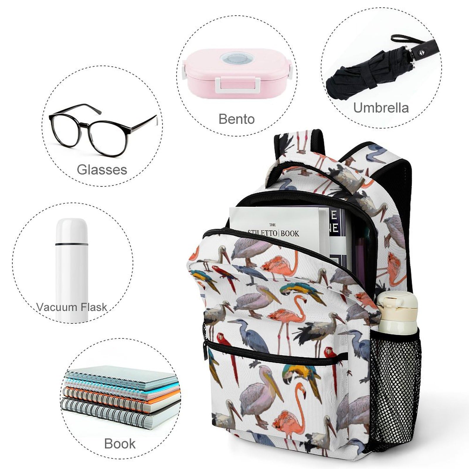 Amazon.co.jp: リュック 子供 各種類 鳥 フラミンゴ ペリカン セキセイ