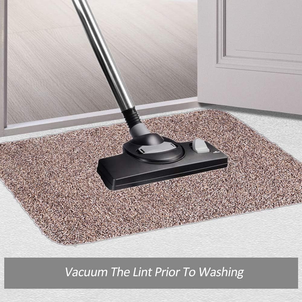 Brwon 36"x24" Magic Doormat,Super Absorbs Mud Rubber Back Door mat,Non-Slip Indoor Outdoor Low Profile Machine Washable Pet Shoe Scraper Carpet,Rug for Entryway