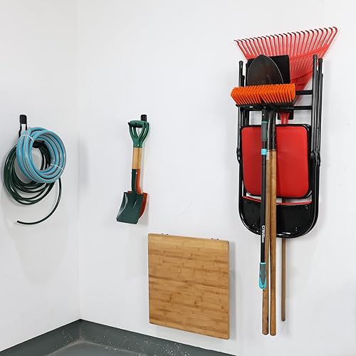 Miniatura 7 de Colgador de pared para garaje, organizador de herramientas de acero resistente, accesorios decorativos de metal, multiherramientas, ganchos de