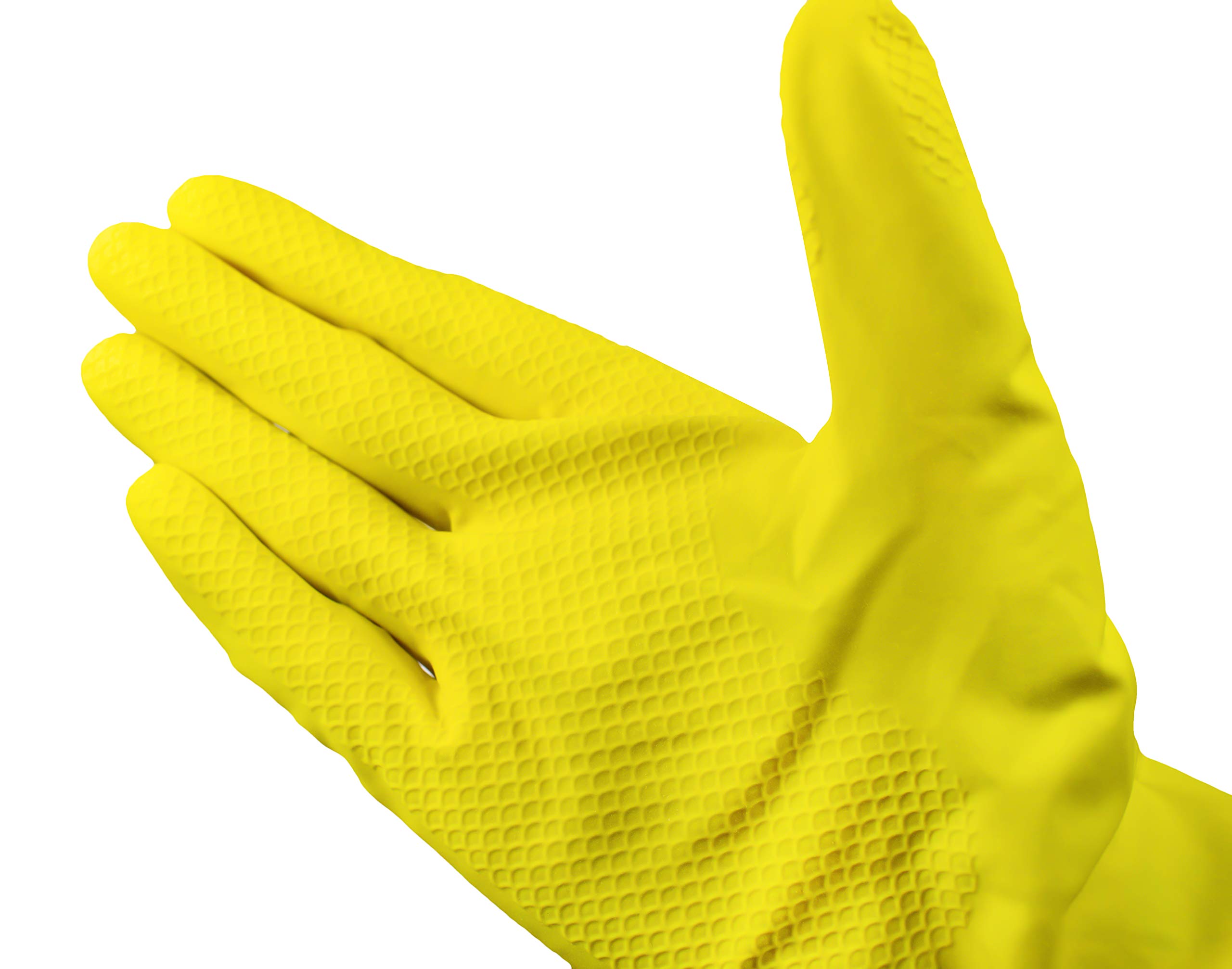 Romed Jaune Gants de ménage 100% Latex naturel – 12 paires