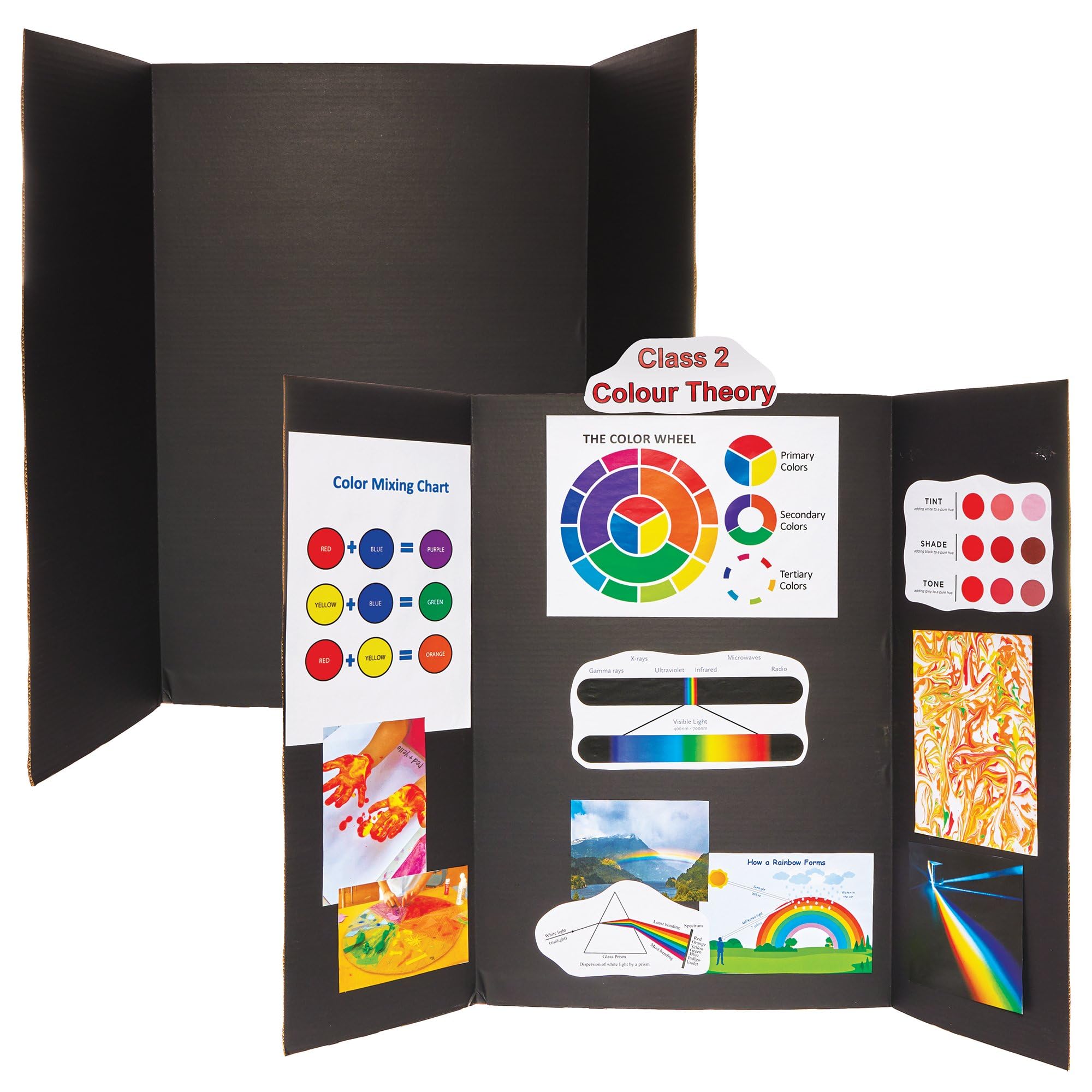 Baker Ross FN200 Black Presentation Boards - Pack of 4, 122cm x 91cm, Display Boards, Classroom Displays, Presentations