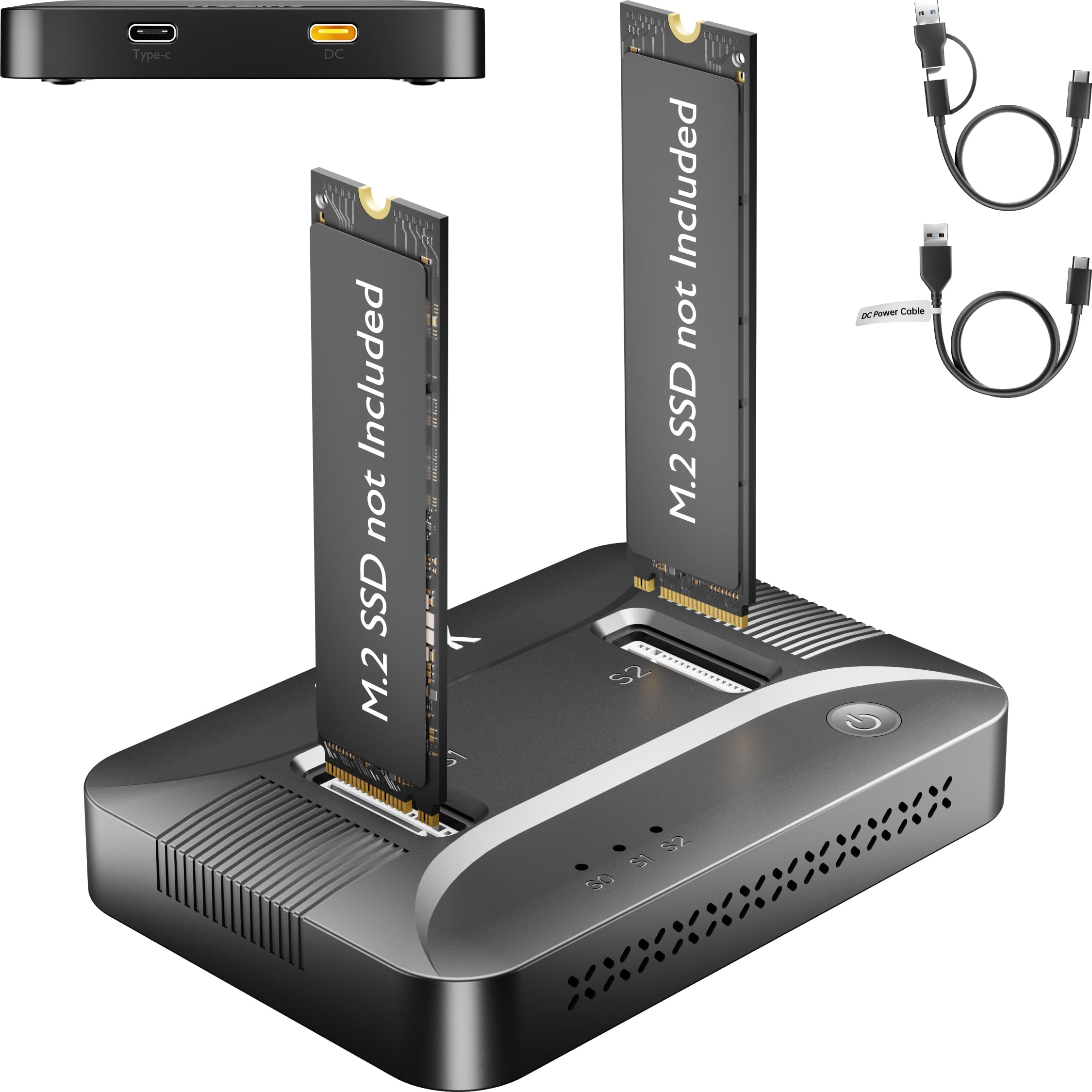 Amazon.com: SUITOK Dual-Bay NVMe M.2 SSD Reader 10Gbps USB C 3.2