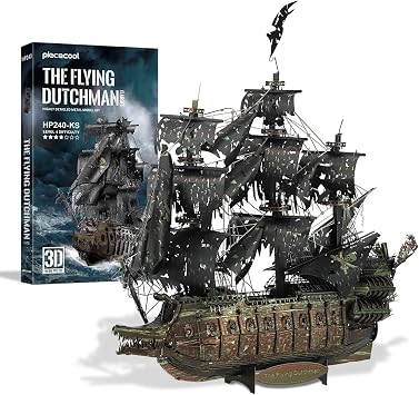 Piececool 3D Metal Puzzle Flying Dutchman Pirate Ship Model Kits for Adults,Difficult 3D Puzzles for Adults&Teens, Christmas Birthday Gifts