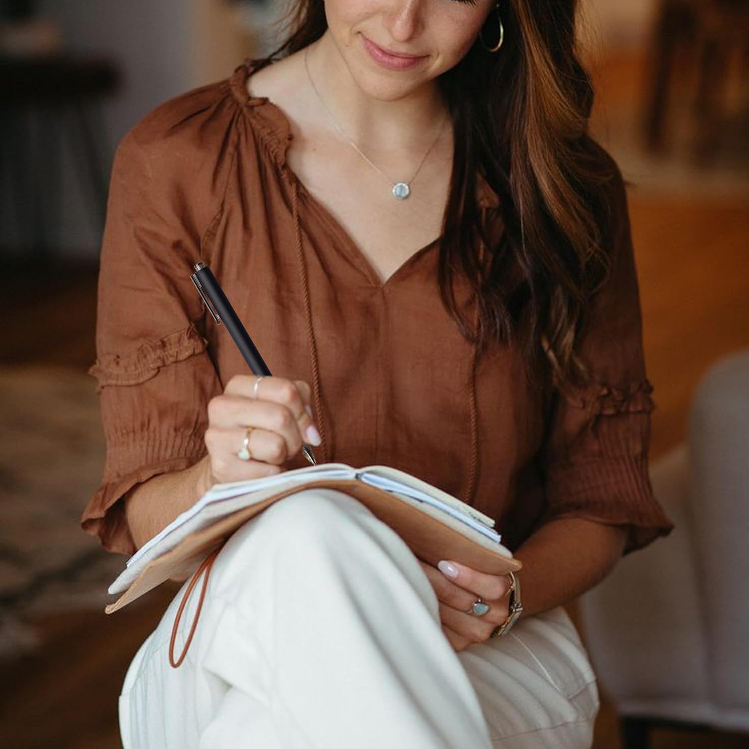 CRYLLIS Pens Bulk, 50Pack Ballpoint Pens for Black Ink Pens,Smooth Writing,No Smear Pens,Office Supplies, Valentines Party Favors,Gifts for School Teacher,1.0mm(Black) - Image 6