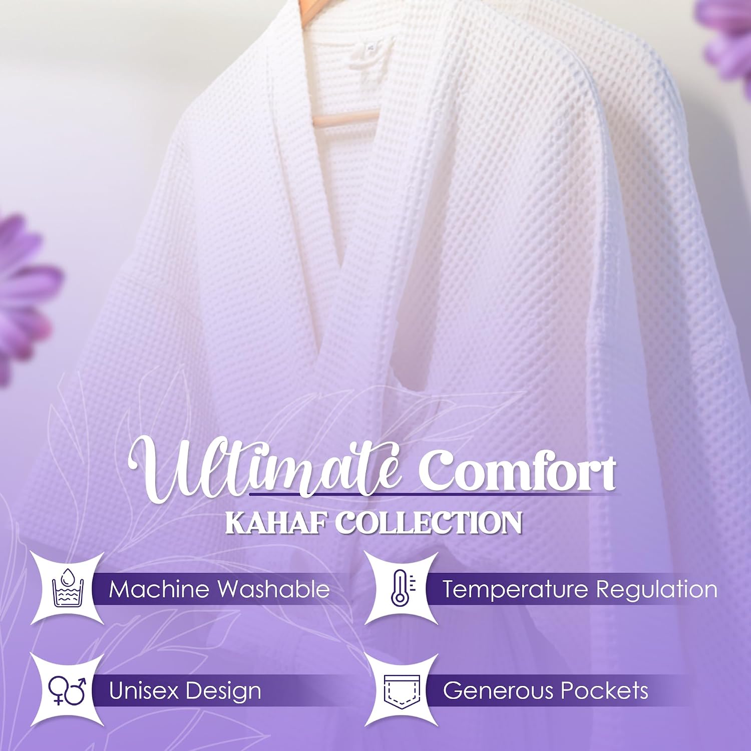 Waffle Knit Lightweight Kimono Spa & Bath Robes for Women and Men - Quick Dry - Soft