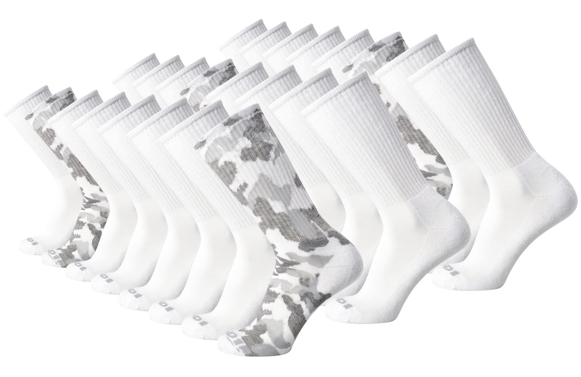 AND1 Mens Athletic Crew Socks 24 Pack Cushioned Comfort Socks