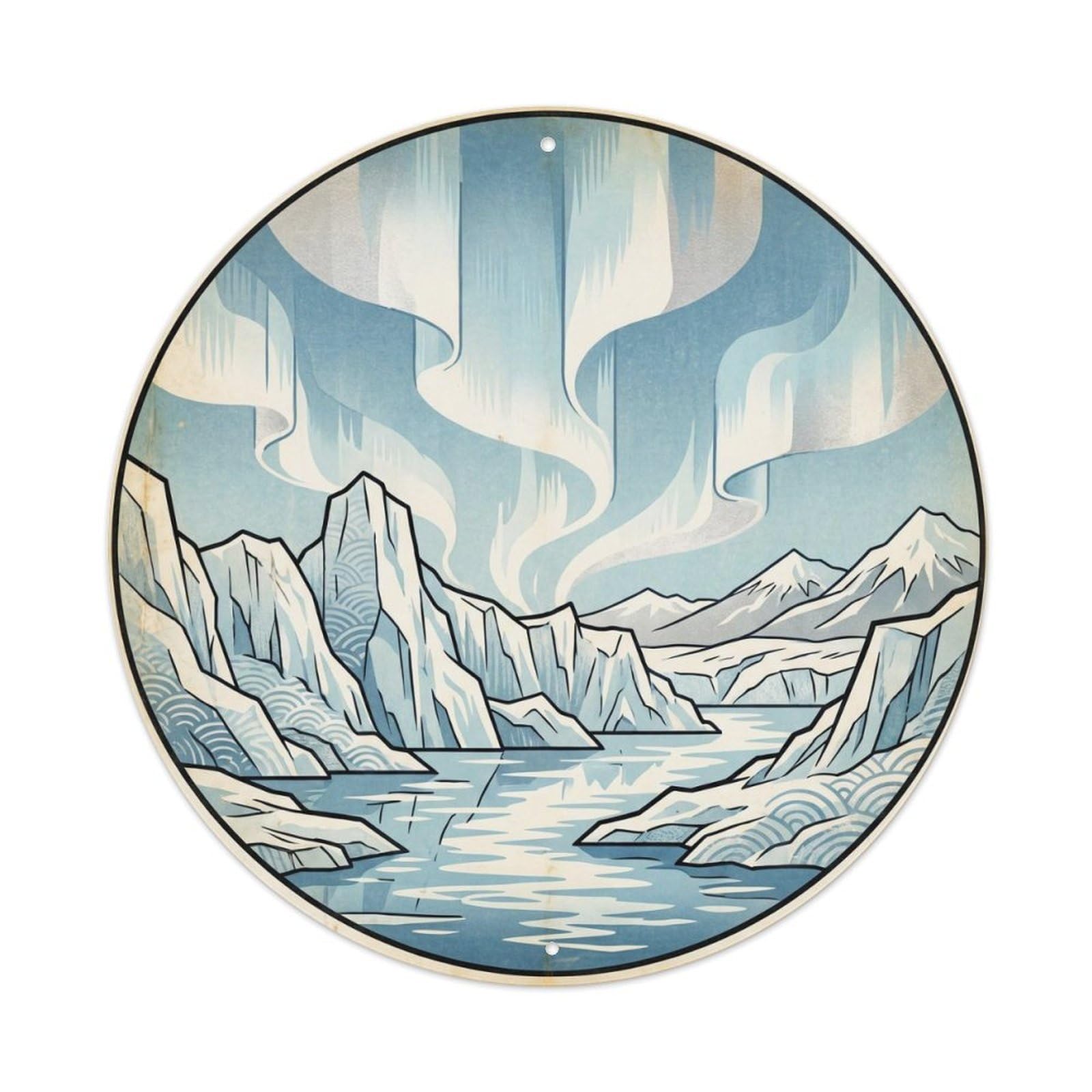 Northern Lights Glacier Iceland Aurora Travel Volcanic Metal Tin Sign