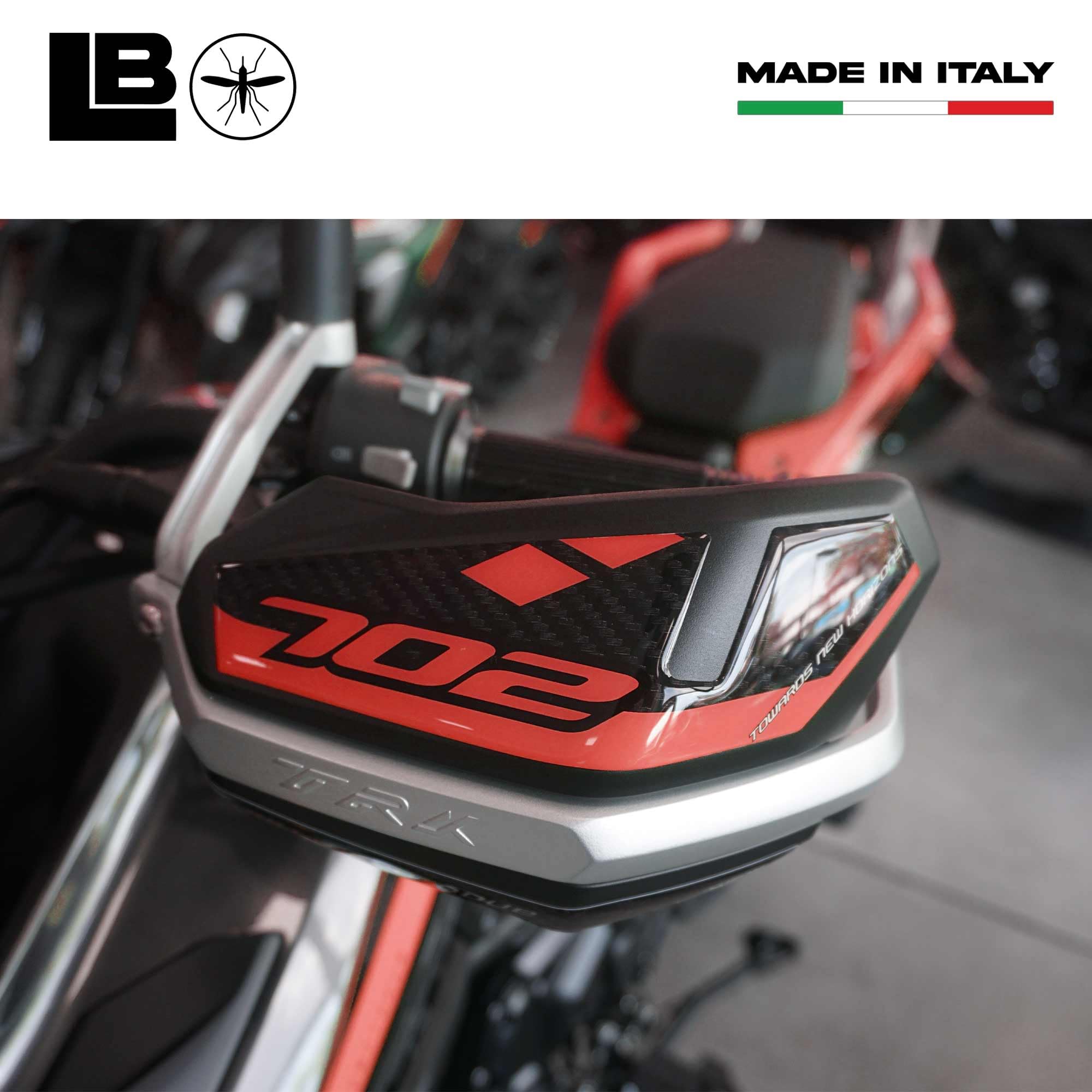 labelbike - Adesivi 3D Moto Paramani Protezione e Decorazione in Resina compatibile con Benelli TRK 702 e 702X - Rosso