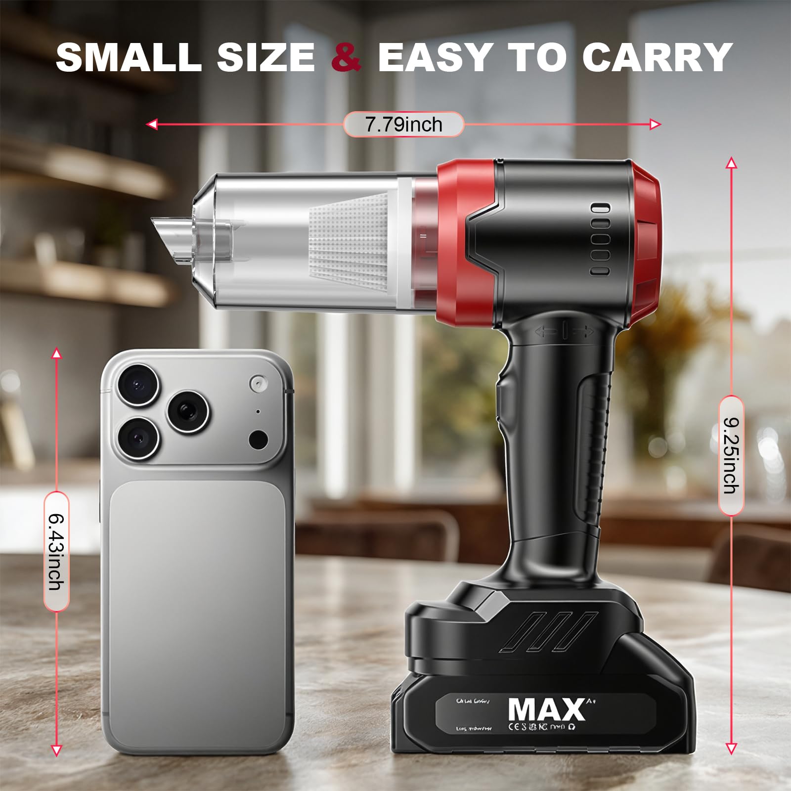 Aspirateur À Main, Aspirateur De Voiture Puissant 4000Pa, Portable Et