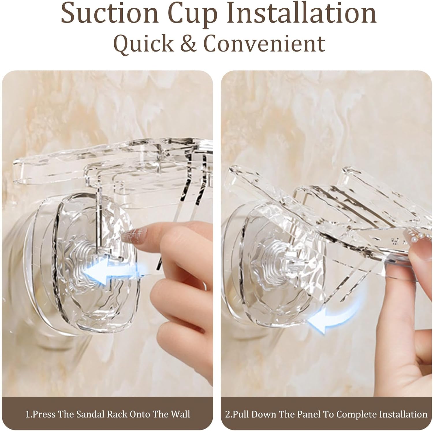 No-Drill Suction Cup Slipper Racks – Wall-Mounted Bathroom Shoe Holders with Drainage, Anti-Slip Design, Easy Installation