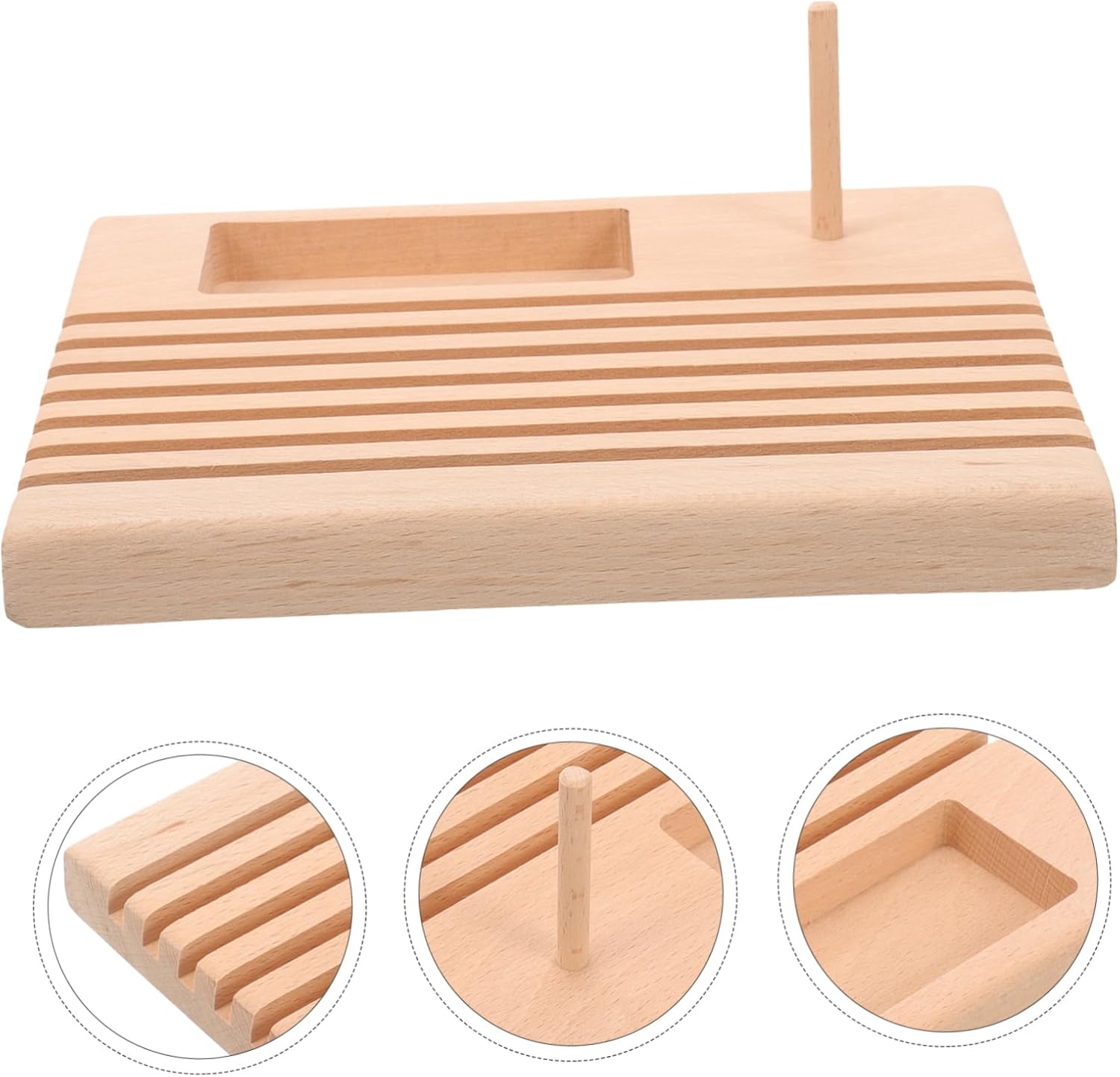 Generic Wooden Quilting Ruler Holder for Sewing Thread Storage Rack Sturdy Beech Wood Design Wall-Mountable Spool Organizer for Quilters