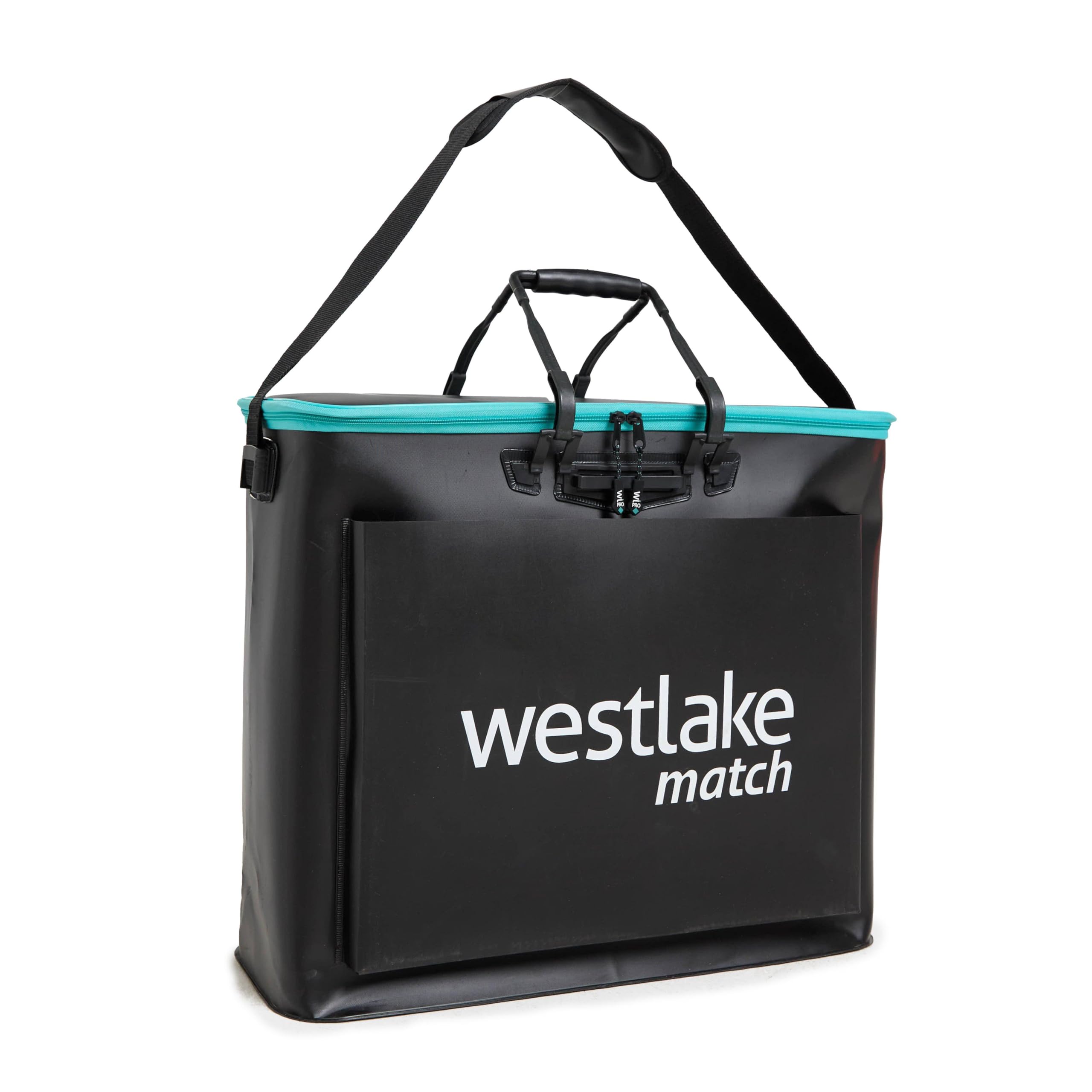 WESTLAKE XL EVA Stink Bag with Front Pocket & Shoulder Strap, Waterproof, & Wipe-Clean, Holds 3 Keepnets, Front Pocket, Shoulder Strap, 60x54x25cm, Fishing & Angling Equipment