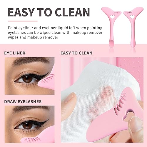 Miniatura 6 de HOSAILY Plantillas de delineador de ojos con sello de pestañas inferiores, plantilla de pestañas inferiores de silicona para manga debajo de las