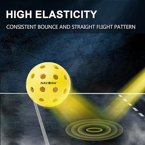 Miniatura 5 de Navona 48 Pack Premium 40-Holes Outdoor Pickleball Balls, Meet USAPA Official Requirement, Perfectly Balanced, High Bounce True Flight, Durable