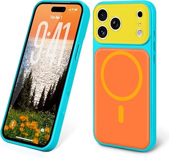 Magnetic for iPhone 18 Pro Max Case,Cute Dopamine Contrast Color,Lake blue