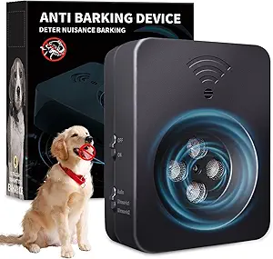 Anti Barking Device, Ultrasonic Dog Bark Deterrent Devices, 3 Modes Rechargeable Dog Barking Control Devices, Bark Silencer, Up to 50 FT Indoor Outdoor Use, Pet and Human Friendly