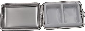 GERMANUS Tobacco Case Pill Box Tablet Dispenser, Made in Germany, Steel, Silver, plain
