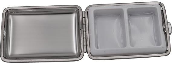 GERMANUS Tobacco Case Pill Box Tablet Dispenser, Made in Germany, Steel, Silver, plain
