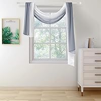 Vista 10 de NAPEARL Cenefa de Bufanda Ombré para Ventana, Cenefa Romántica de Voile Degradado para Telón de Fondo de Ceremonia, Arco de Boda, Dormitorio