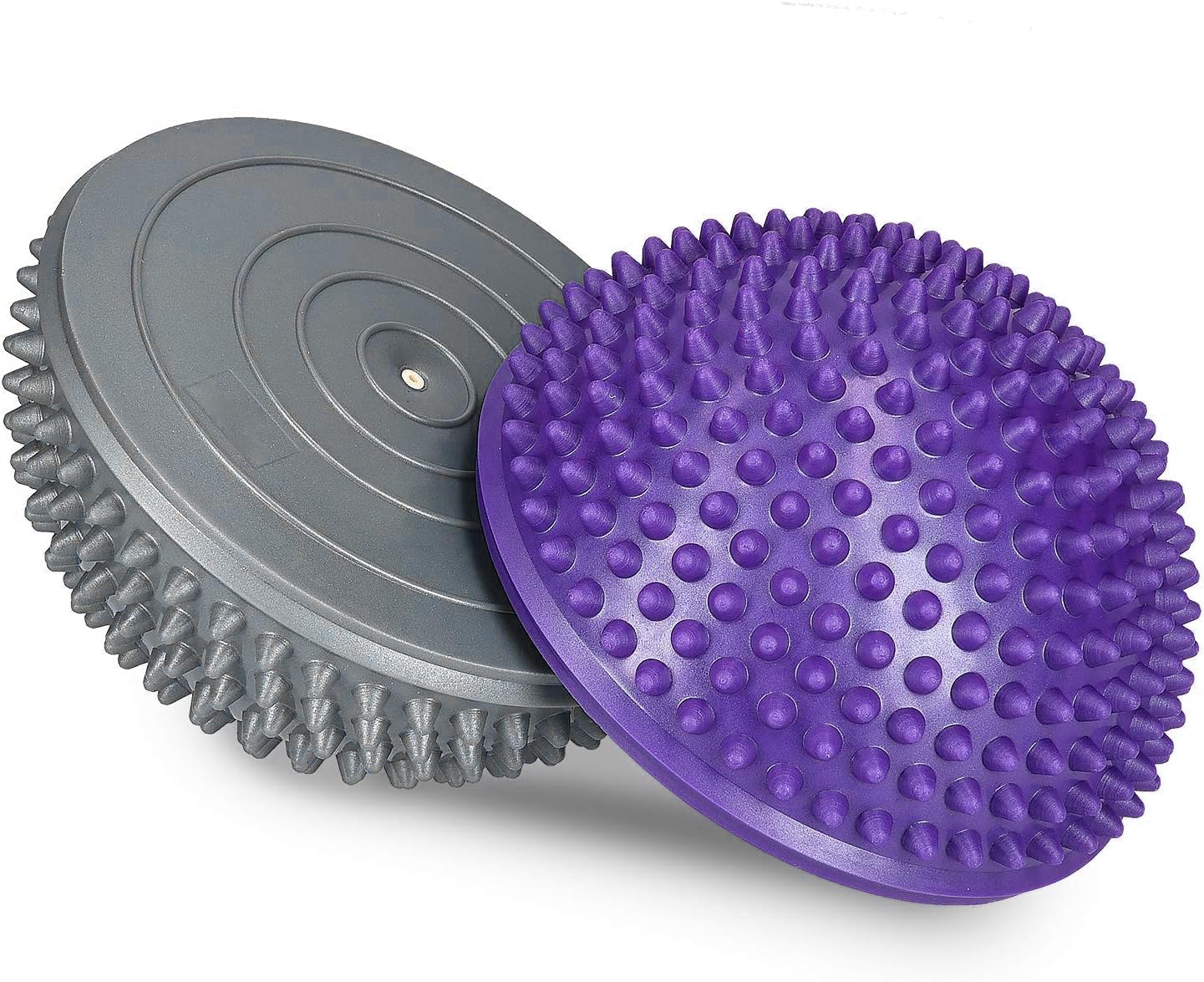 KEVJ Half Sphere Balance Trainer Board Yoga Gym Half Spikey Ball, Air Dome Ball Ab Strength, Foot Acupressure Inflatable Ball-Pack of 2-image-30