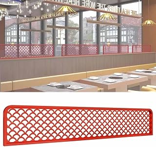 Pared decorativa de hierro forjado para comedor y restaurante, diseño hueco, divisor de mostrador bajo, color rojo, 50 x 120 cm, requiere perforación