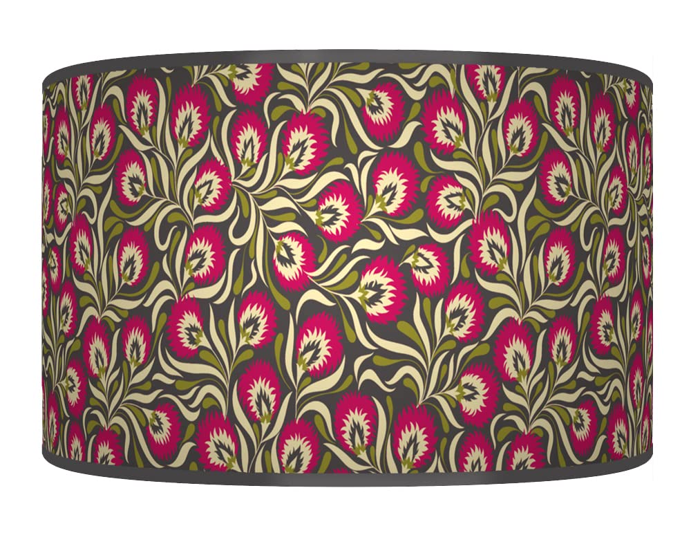 New Floral lampshade Hot Pink Green Ceiling Light Drum Lamp Shade Floor Table or Ceiling Pendant Light Shade dz231 (25cm(10")