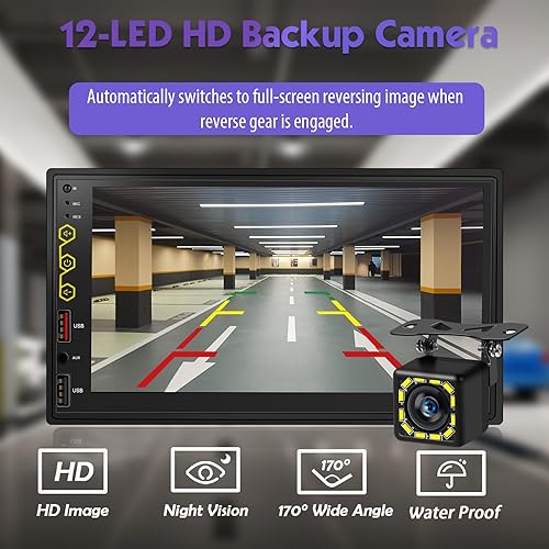 Miniatura 7 de Estéreo de auto doble DIN de 7 pulgadas con CarPlay inalámbrico y Android Auto, exclusivo DSP integrado, audio de alta potencia de 240 W, pantalla