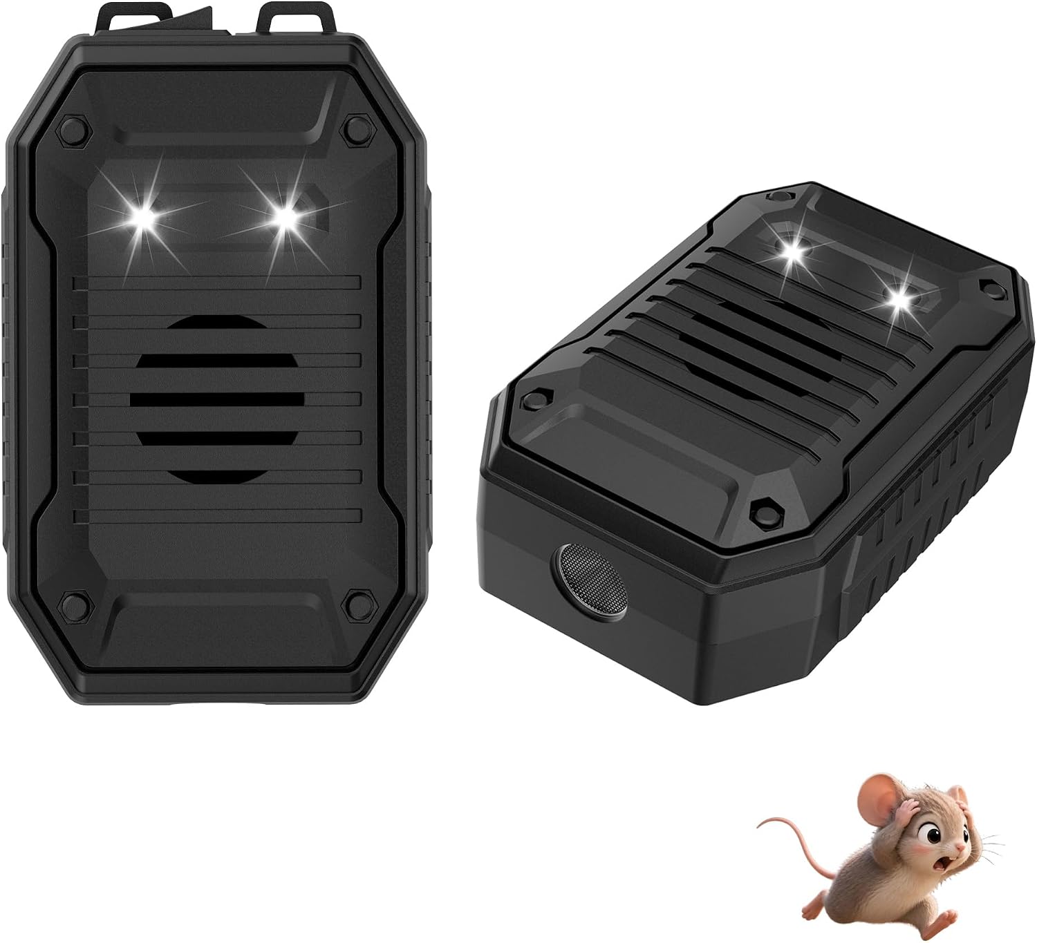 Ultrasonic Rodent Repellent for Car Engines, Under Hood Mouse Deterrent with LED Strobe Lights, Variable Frequency Rodent Repeller for Mice Rats Squirrels,Vehicle Protection for Cars Trucks RVs