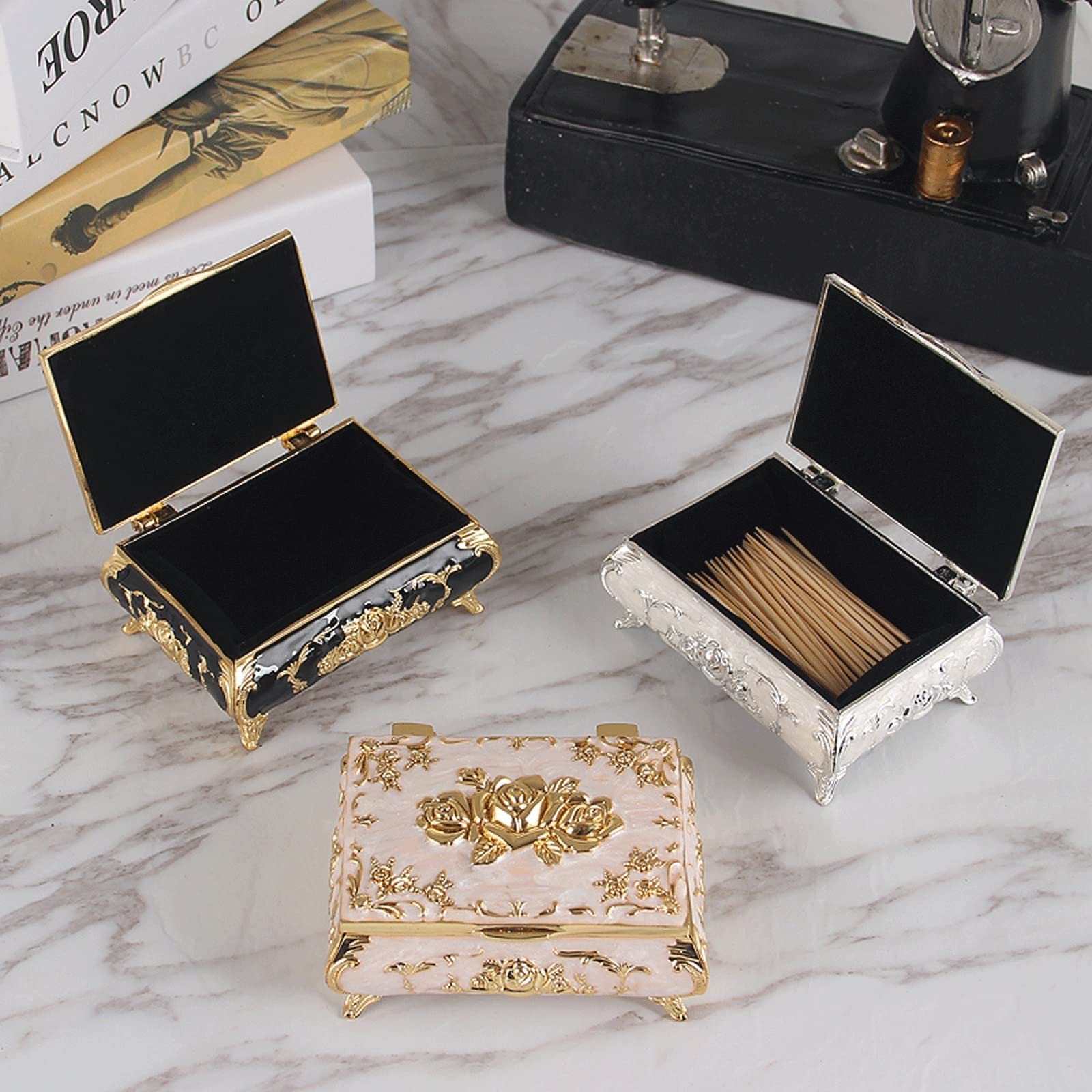 Zahnstocherhalter Zahnstocherhalter Spender eleganter Zahnstochkasten High-End-Zahnstocher Delikat Küchengeräte (Color : A)