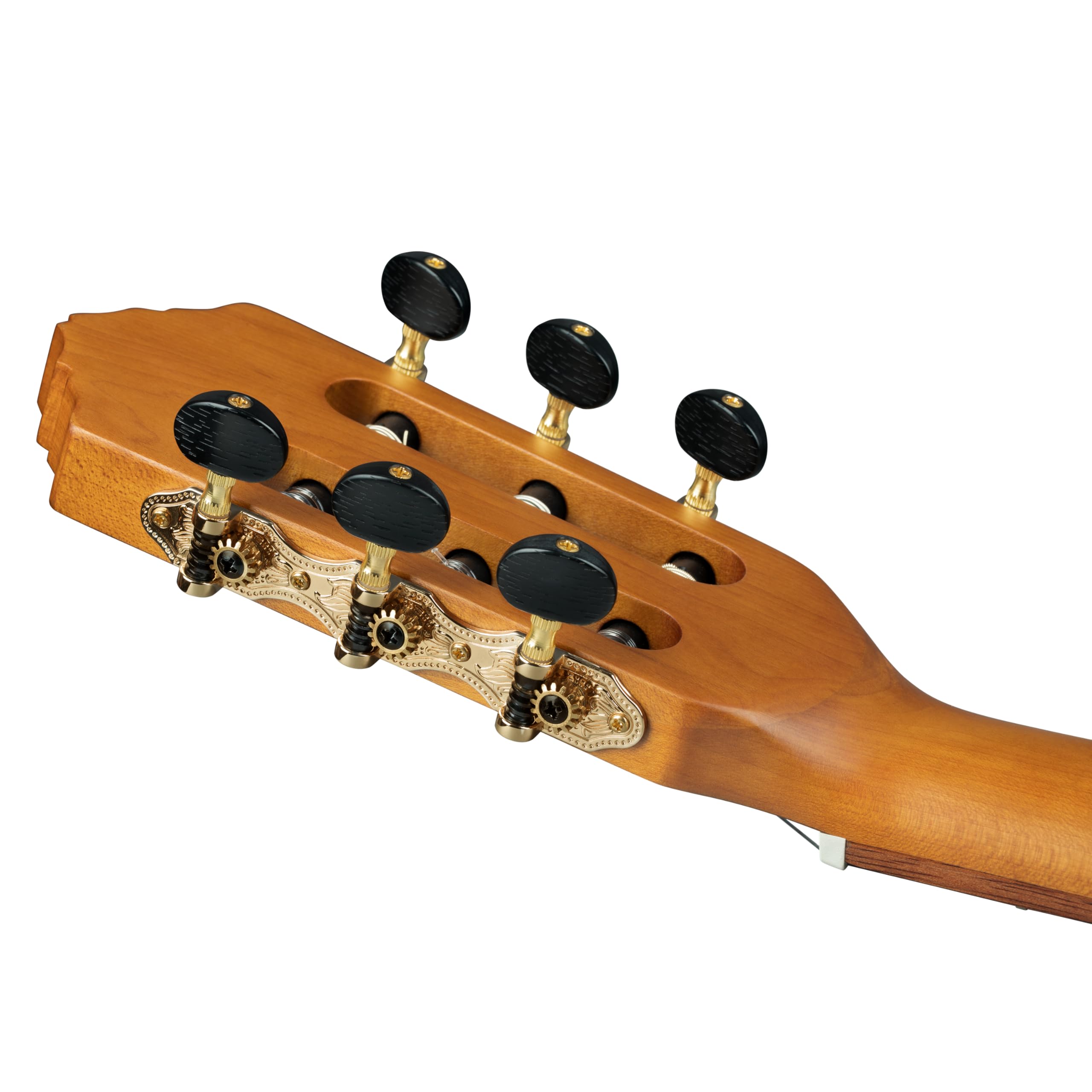 Ortega Guitars Guitarra de concierto tratada térmicamente, cuello extrafino, serie térmica, electroacústica, incluye funda de pícea, Pao Ferro (RCE23RO)