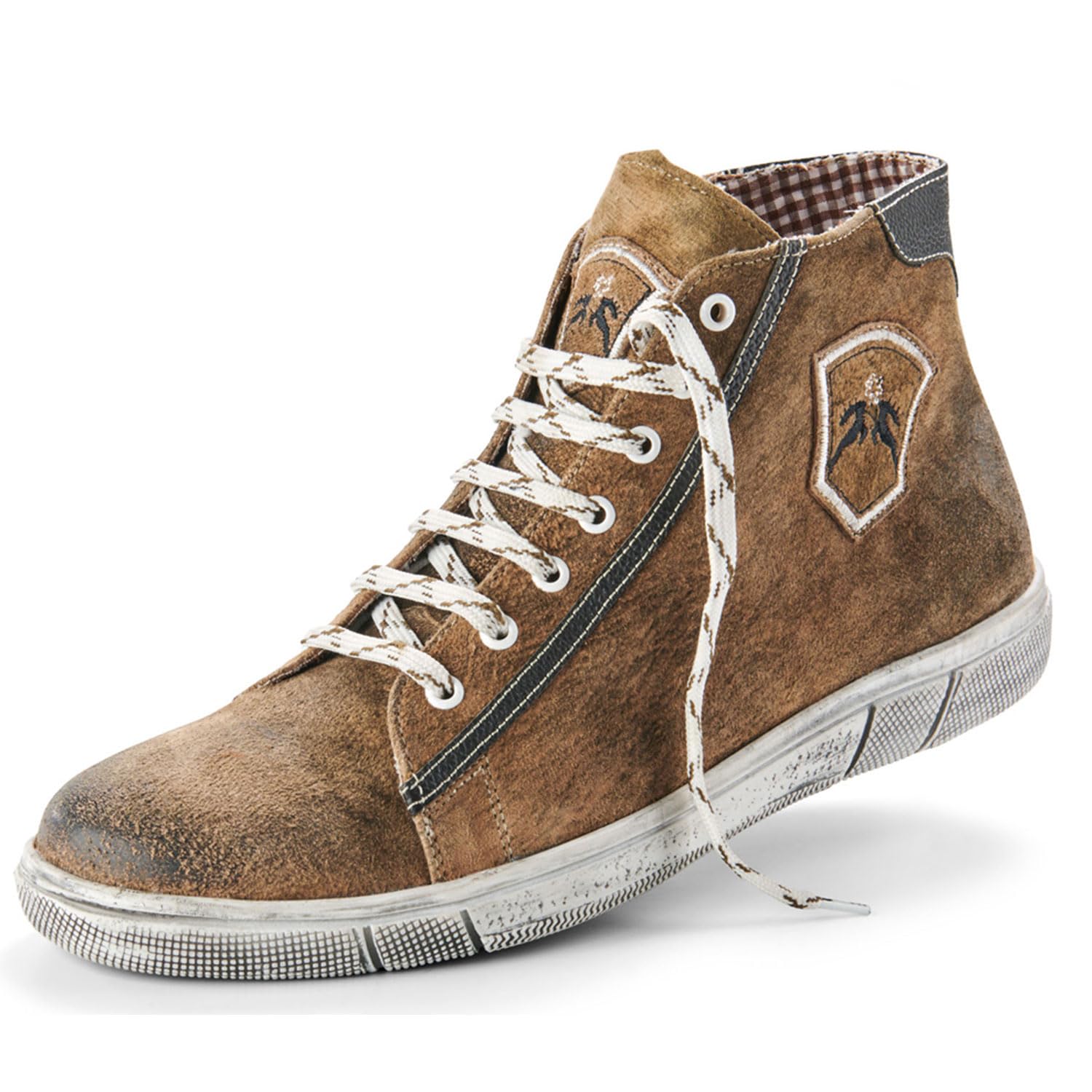 Maddox Herren Trachten Leder Schuhe Hohe Sneaker Marinus | Wood 45