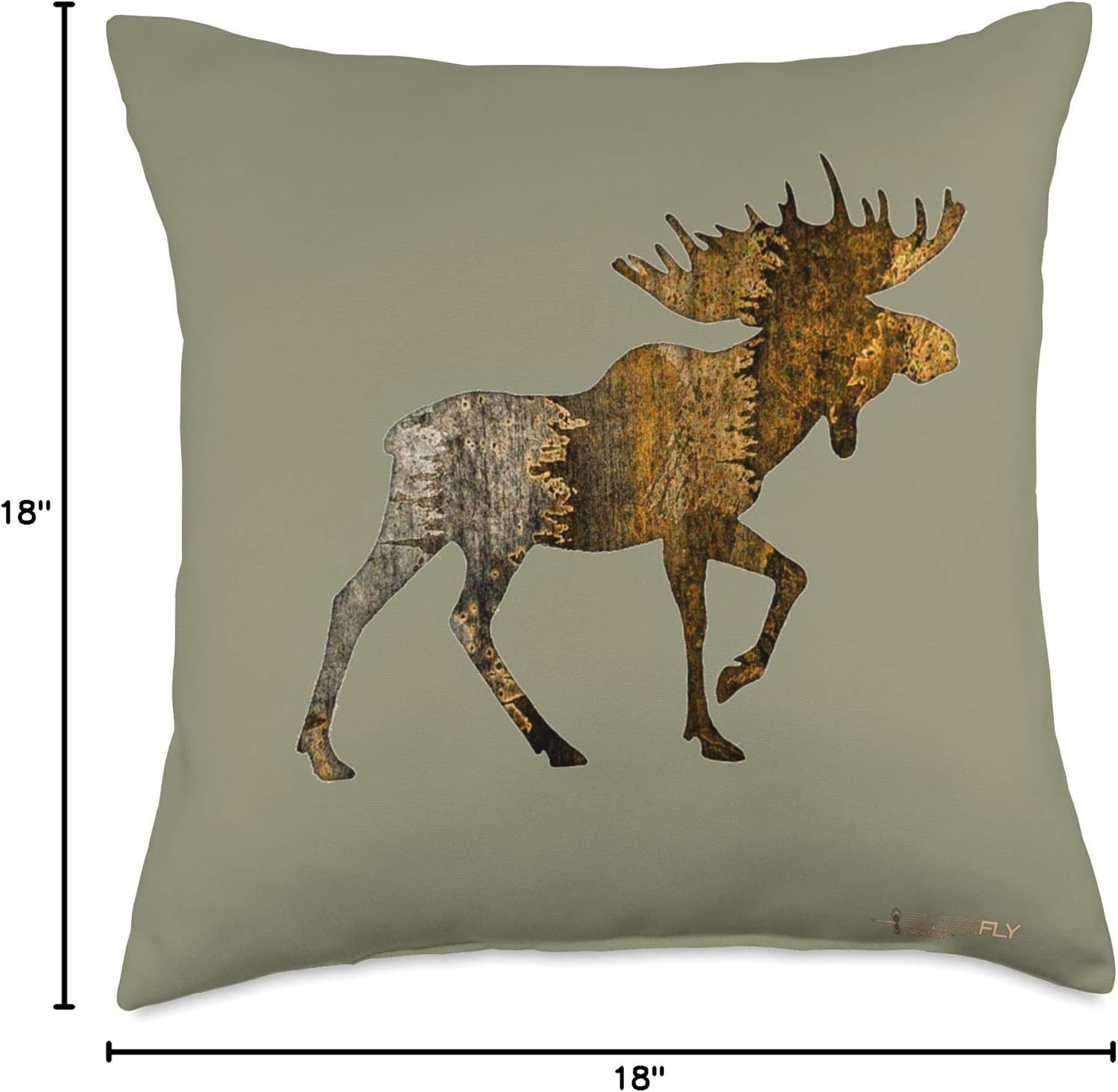 Outdoor Moose Beige Brown Throw Pillow Wildlife Home Decor Throw Pillow