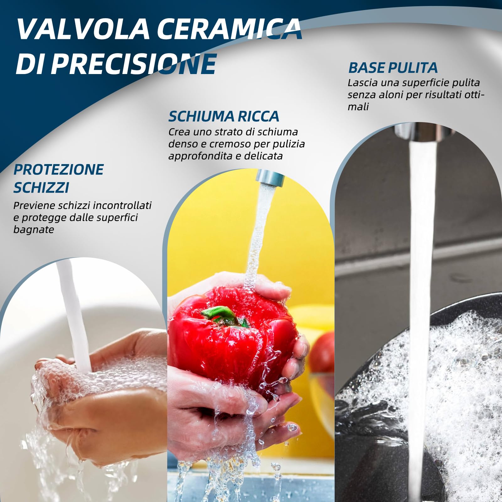 Rubinetto per vasca da bagno, montaggio a parete, miscelatore monocomando con beccuccio doccia da 1/2", superficie cromata (moderna)