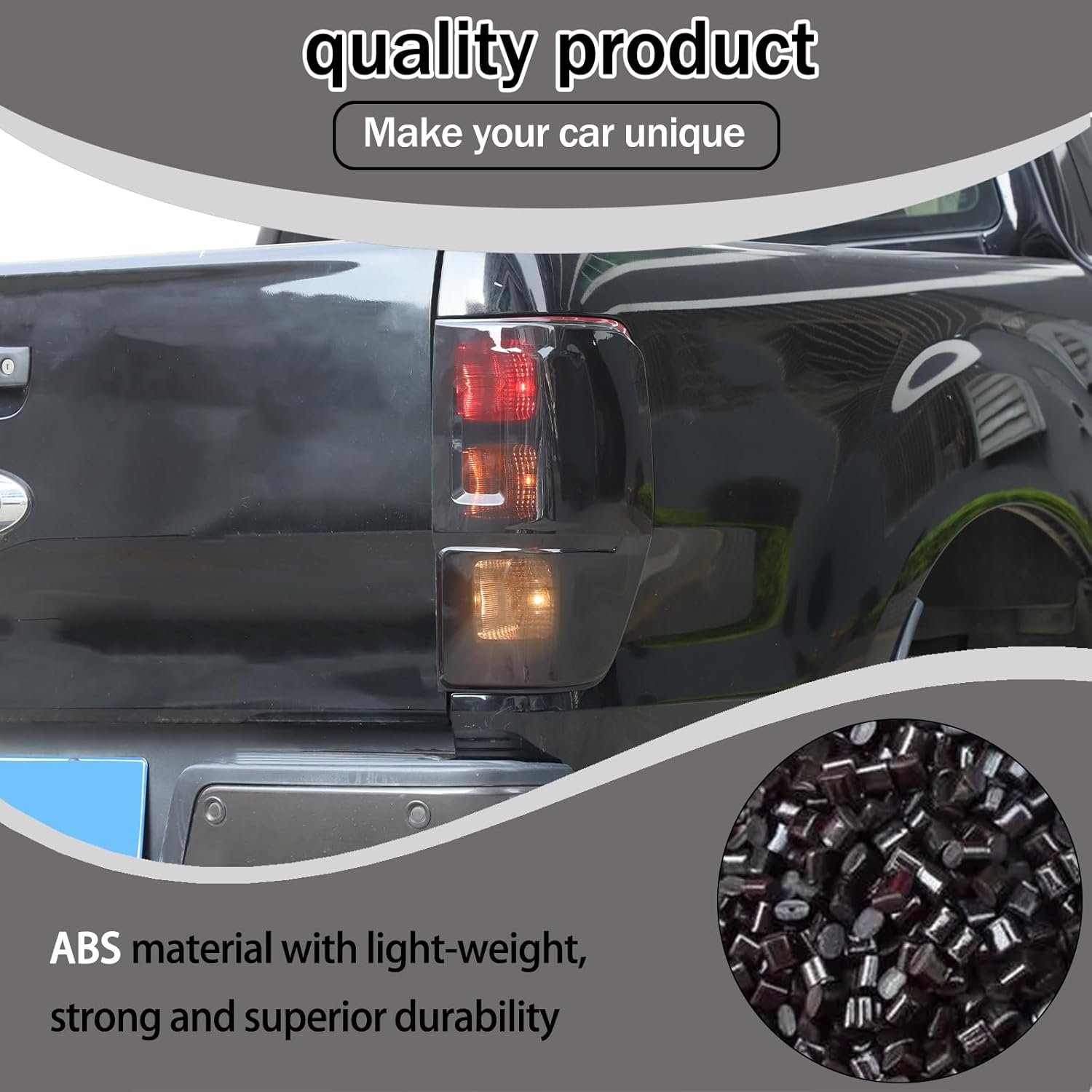 Lcojicep Car Rear Tail Light Protective Cover Trim Compatible with Ford Ranger 2015-2022 ABS Smoke Rear Tail Light Cover Tail Light Lamp Protect Cover Decorative Accessories