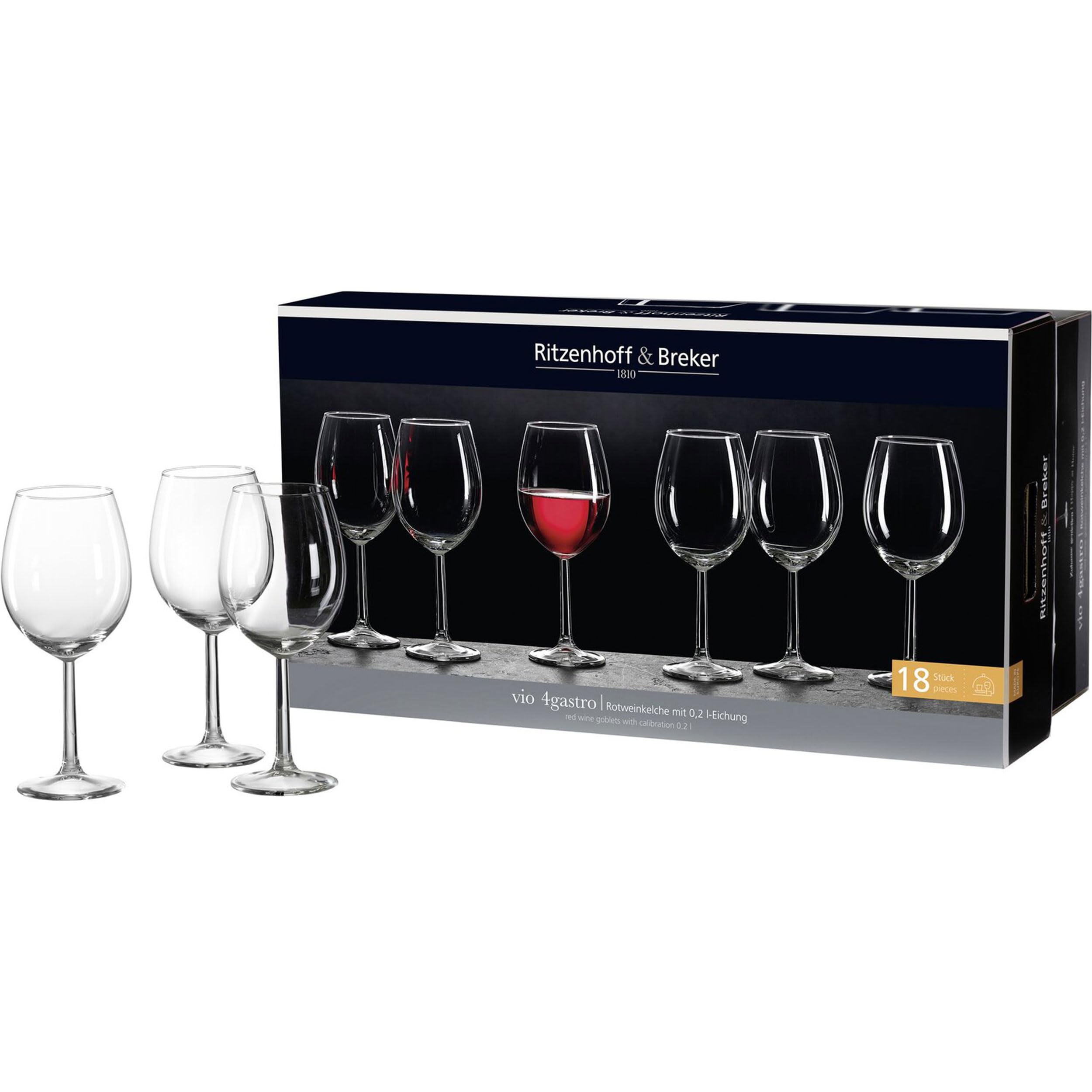 Ritzenhoff & Breker Glasserie Vio 4Gastro Größe Rotwein Vio 4Gastro 18 tlg
