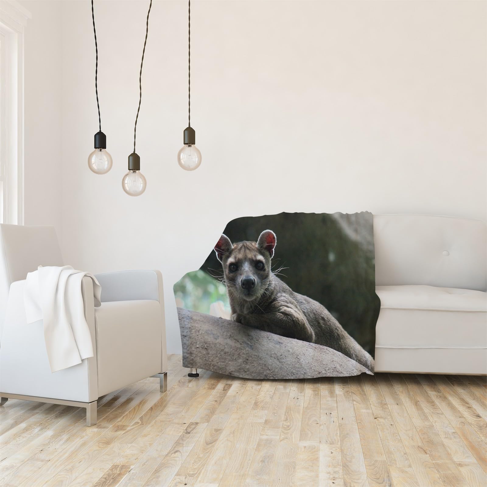 Generisch Puszysty koc do przytulania, ciemnobrązowe zwierzę, 220 x 240 cm, miękki i dwustronny koc polarowy z nadrukiem 3D, idealny koc na sofę dla wszystkich, przytulny koc na sofę i łóżko AL1704