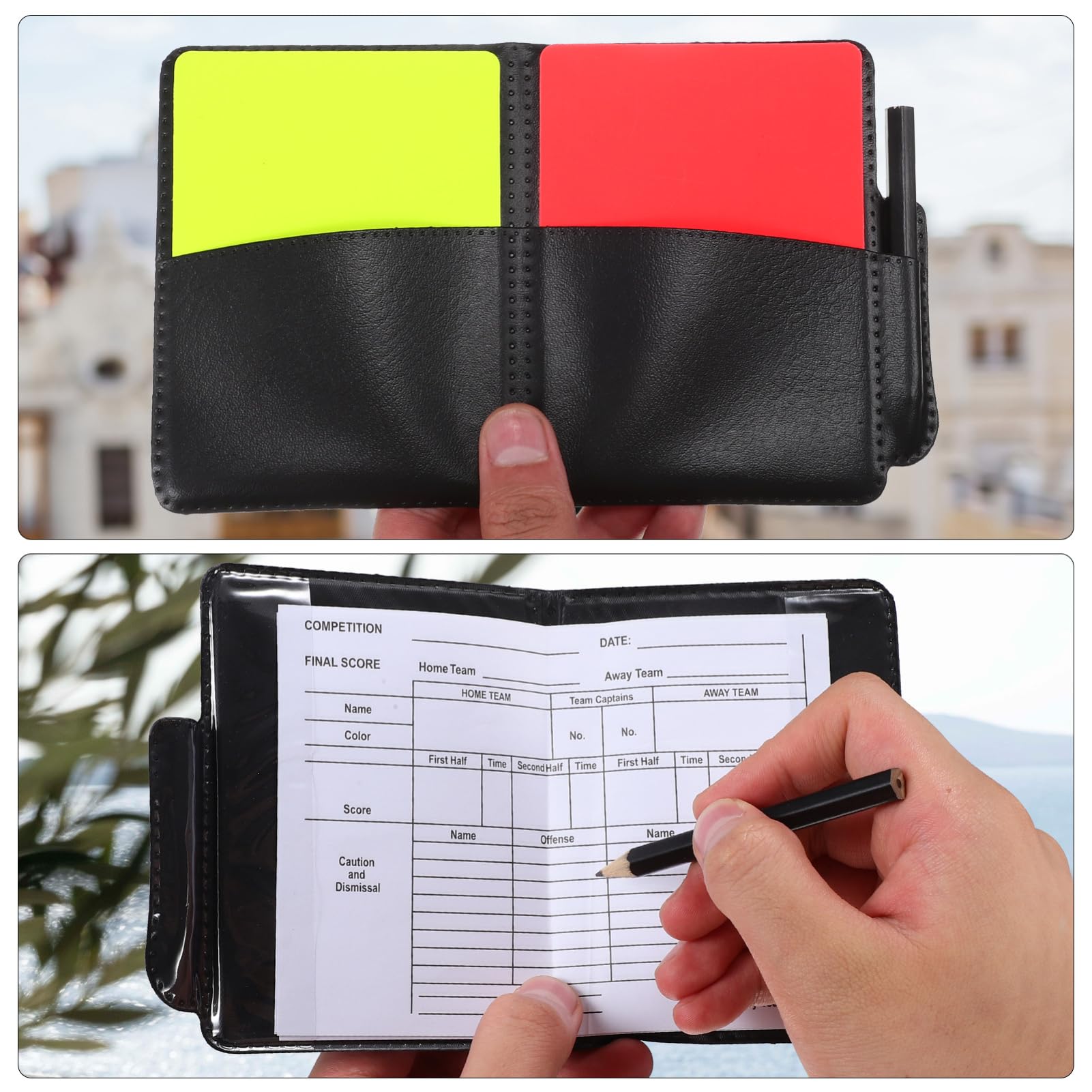 BESPORTBLE Match-Schiedsrichter-Set Schiedsrichterfahnen Bowling-scorekarten Fußball-Schiedsrichter-Clips Straffahne Fußball-schiedsrichtersocken Bausatz Rotes Und Gelbes Karten-PVC