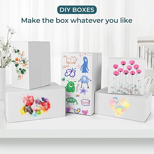 Miniatura 7 de Golden State Art, Cajas de envío blancas de 8 x 8 x 8 pulgadas, paquete de 28 cajas de cartón corrugado para envíos de pequeñas empresas, envío,