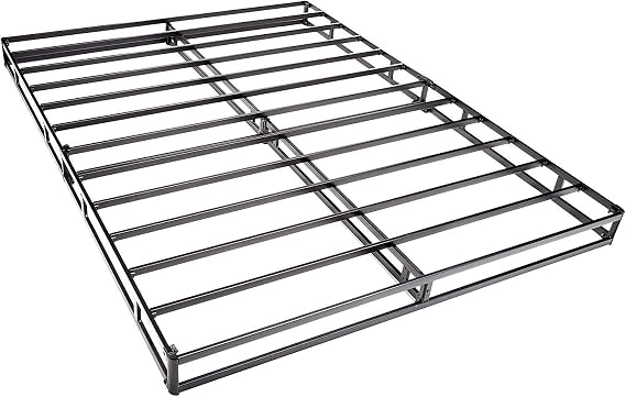 Amazon Basics Smart Box Spring Bed Base, 5-Inch Height Mattress Foundation, Tool-Free Easy Assembly, King, 79 x 75.5 x 5, White