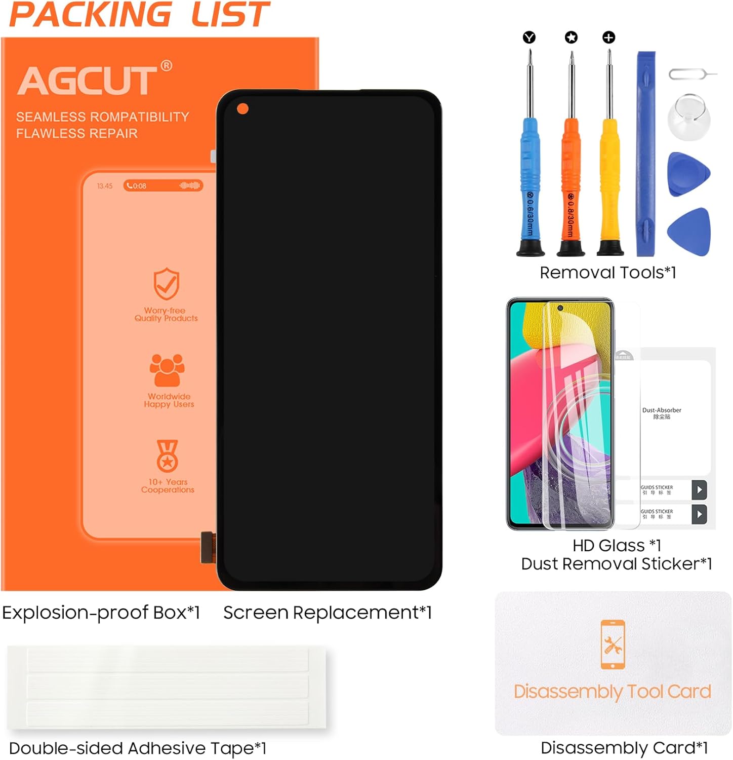 AGCUT INCELL for Xiaomi MI 11 Lite 5G Screen Replacement for Xiaomi MI 11 Lite LCD Display M2101K9G M2101K9C M2101K9R M2101K9AG M2101K9AI LCD Digitizer Touch Screen Assembly Repair Parts