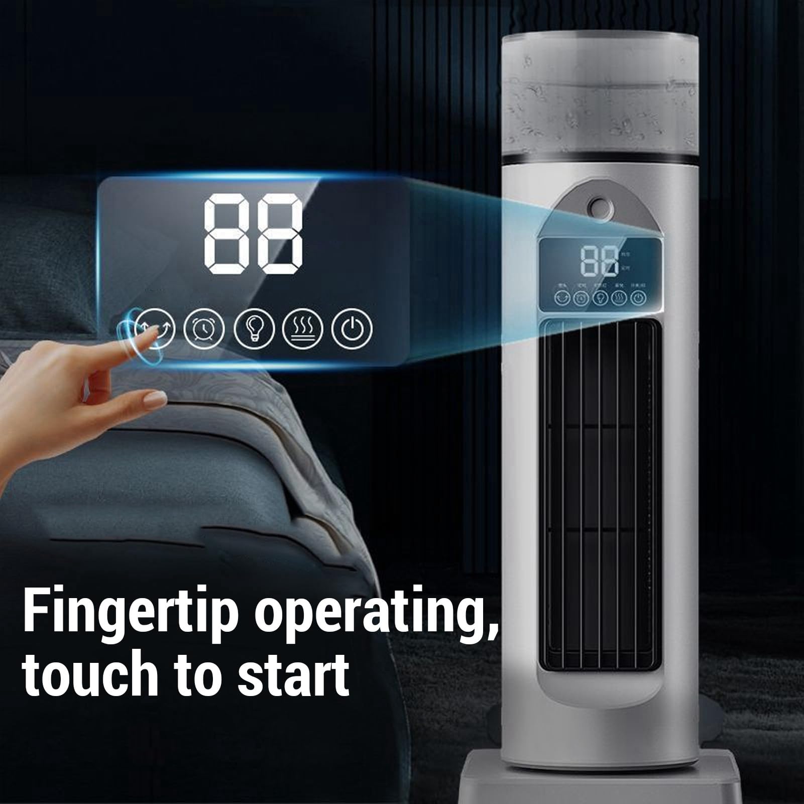 Ventilador de torre de mesa con control remoto, sin aspas, USB, silencioso, enfriador de aire, acondicionador, humidificador, 4 en 1, multifunción, para oficina, dormitorio,