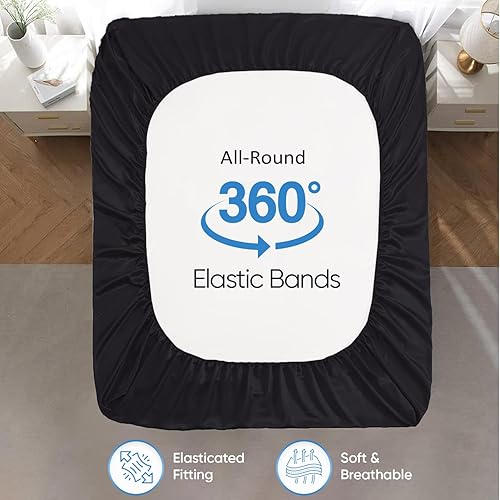 Miniatura 6 de Juego de sábanas 100% algodón egipcio, tamaño California King, color borgoña, 4 piezas, 1000 hilos, súper suave, elástico, transpirable, resistente