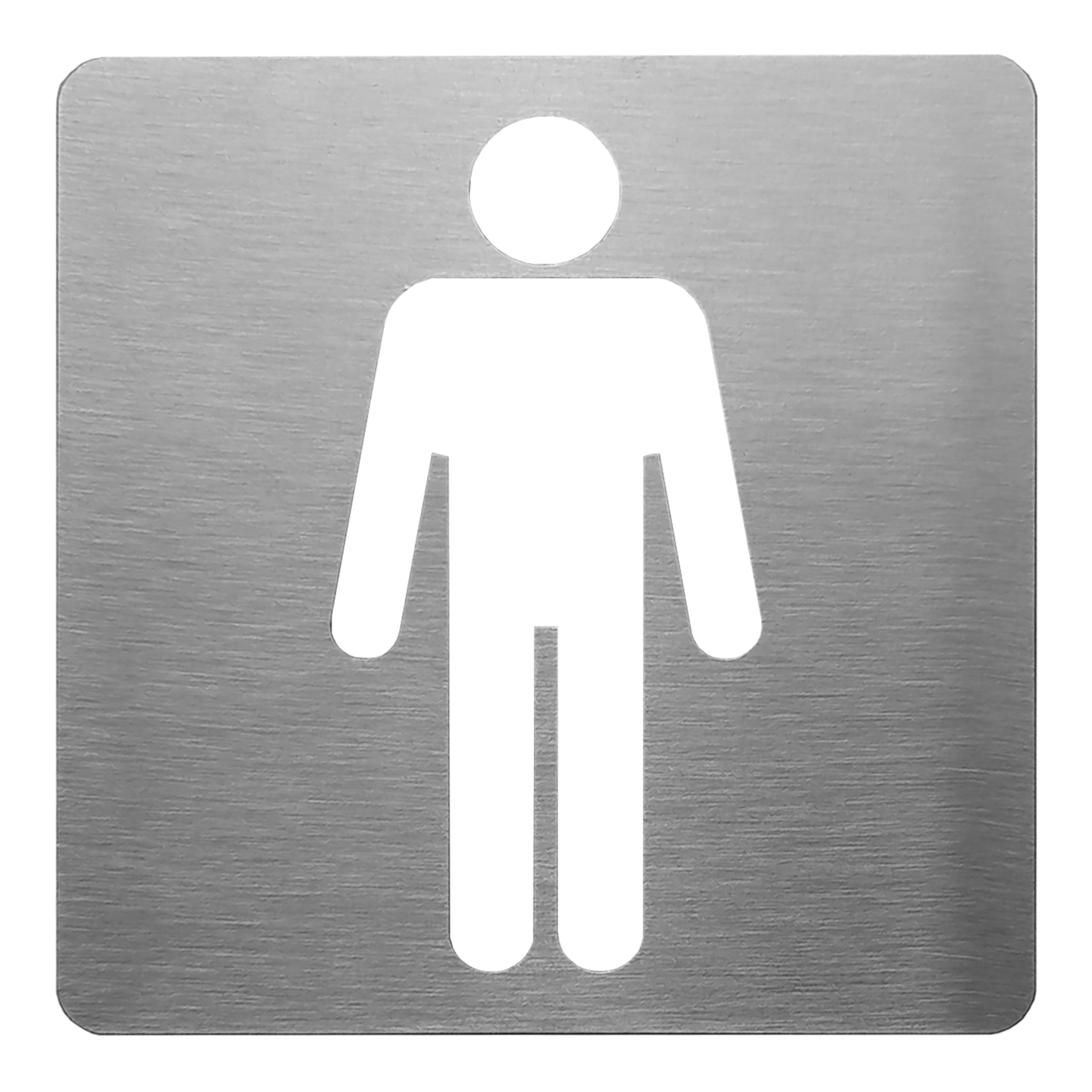 GUIZZO Creart - Targa Personalizzata Acciaio Inox per Locali Pubblici, Targhetta Personalizzata Bagno Donna, Uomo, Disabile, Targhetta Porta Ingresso Toilette Servizi Igienici Made in Italy, 20x20H cm