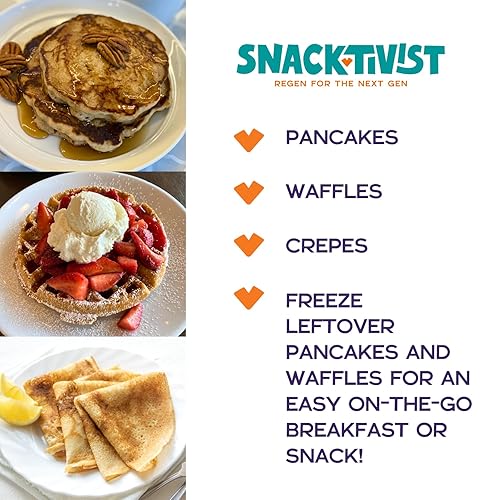 Vista 3 de Snacktivist Foods - Sin gluten, vegano, mezcla para panqueques y waffles, sin OMG, sin huevos, sin lácteos, 23 onzas