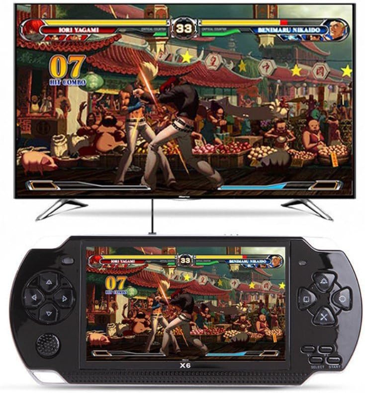 icase4u Game Console 10000 Games Built-in 8GB 4.3 '' 32Bit Portable Handheld Video Game Consoles Players Gift for Kids
