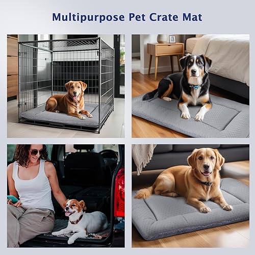 Miniatura 4 de Tapete de cama para perro, almohadilla reversible para jaula suave, lavable para jaula de perro (fresco y cálido), colchón para mascotas para perros