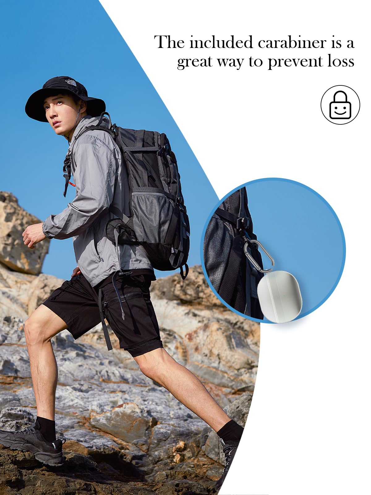 Schutzhülle für Bowers & Wilkins Pi8 kabellose Ohrhörer, weicher Schutz, stoßfest, BOVUGAC hohe Transparenz, TPU, niedliches Cartoon-Design, mit Schlüsselanhänger, Reinigungsset und Umhängeband für B